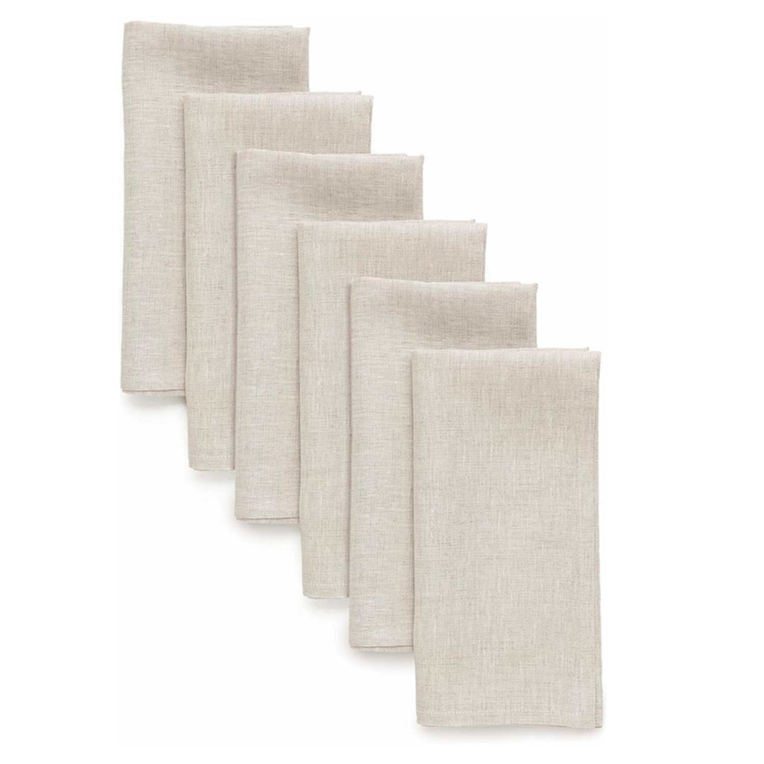 Linen Napkin Set - 6 peças guardanapo de jantar 100%