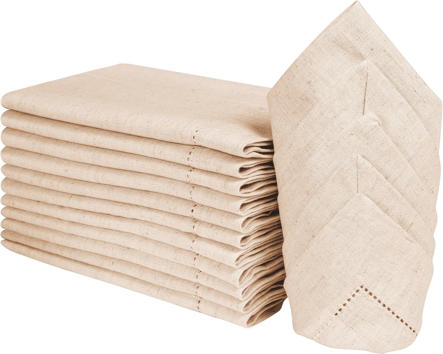 Linen Napkin Set - 1/5/10 peças Guardanapos de Linho Khaki