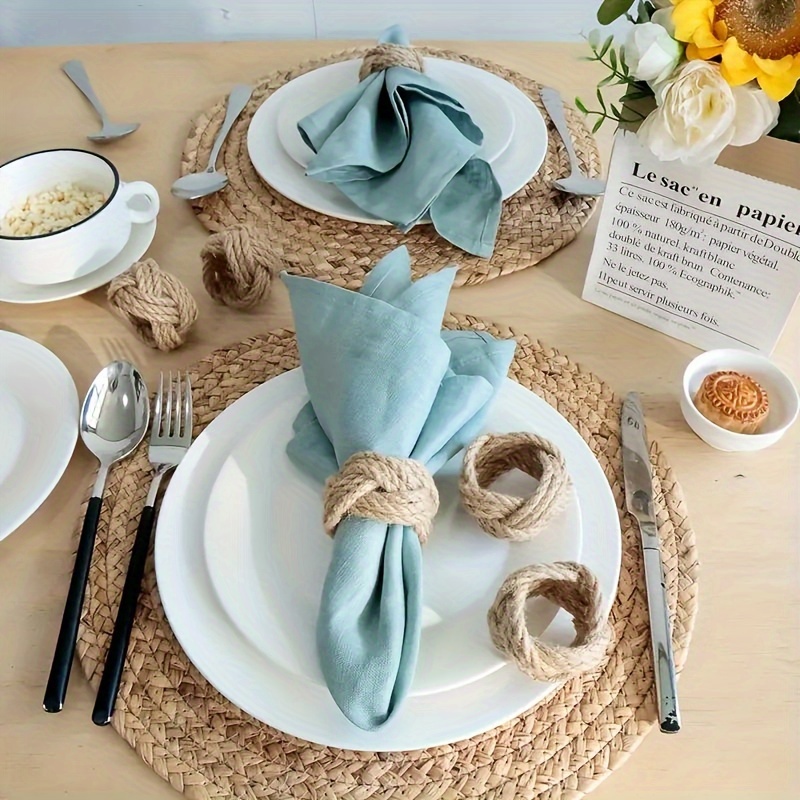 Conjunto de anel de guardanapo - Linen Napkin Set avaliação e preço