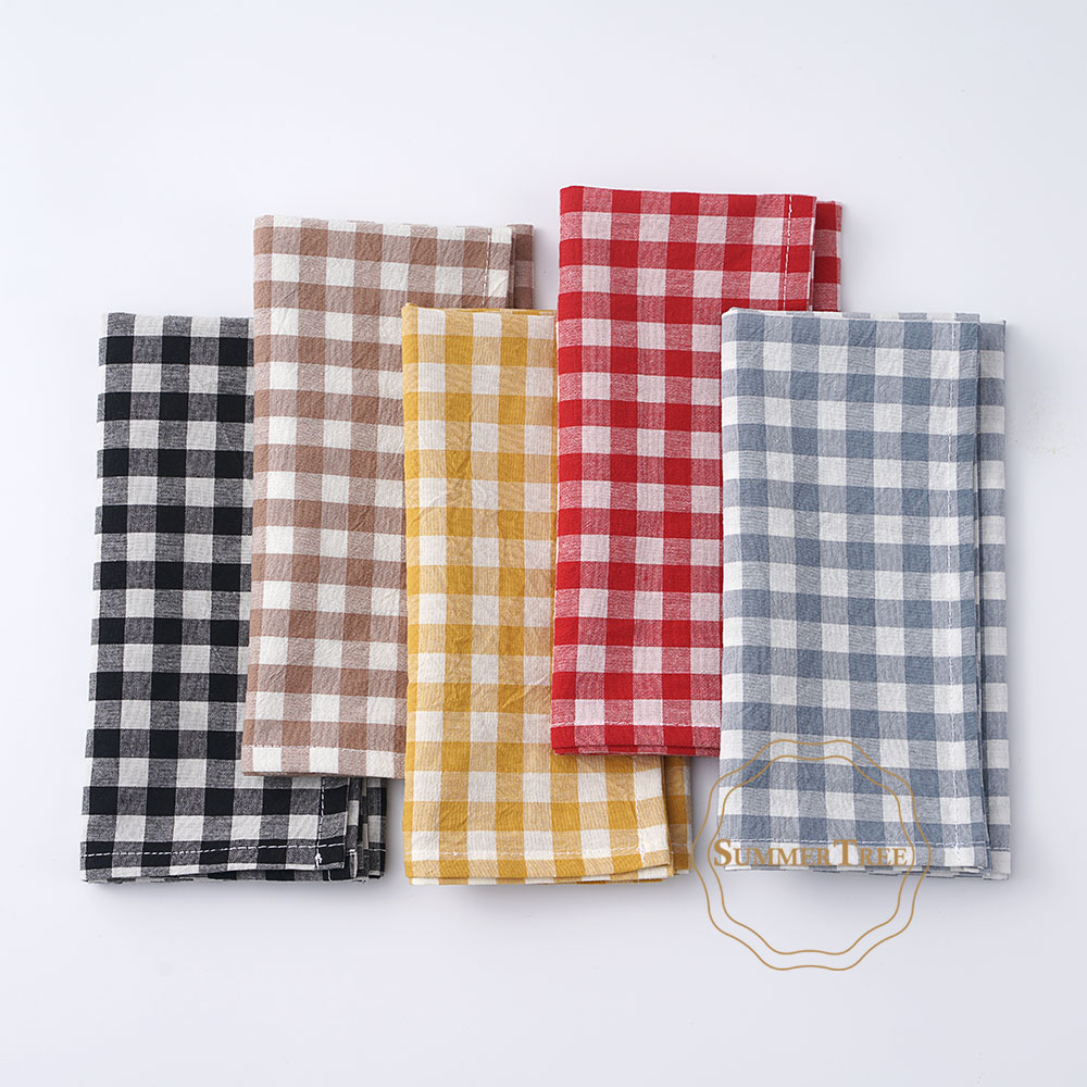 Guardanapo de Algodão Xadrez 4 - Linen Napkin Set avaliação e preço