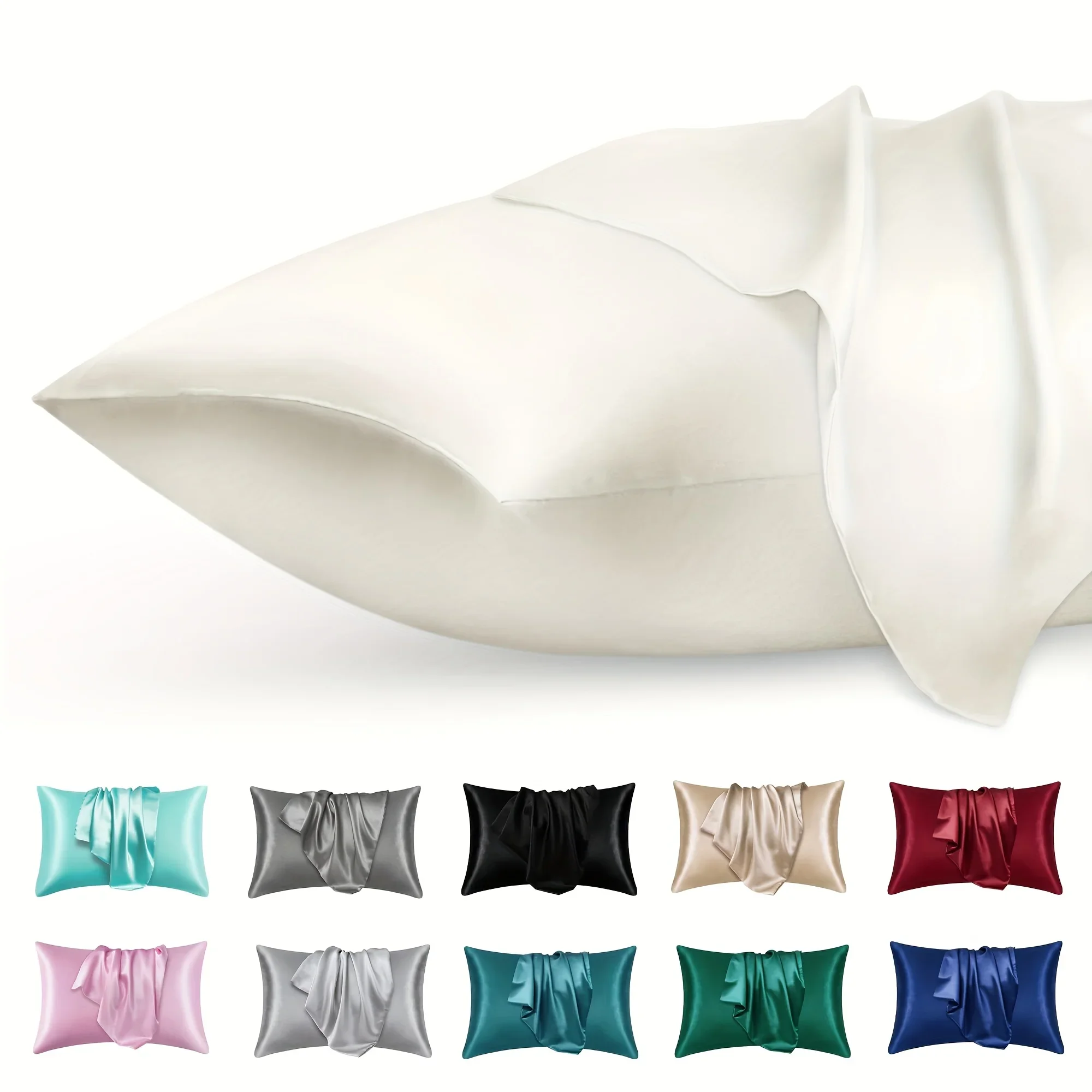 2 pçs luxo cetim envelope fron - Silk Pillowcase Set avaliação e preço